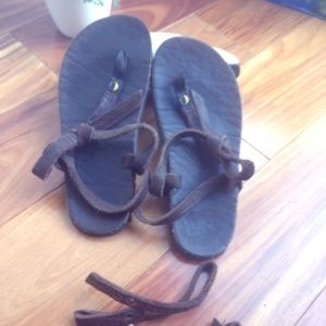 Luna Barefoot Sandals Chocolate Mono Leather 9